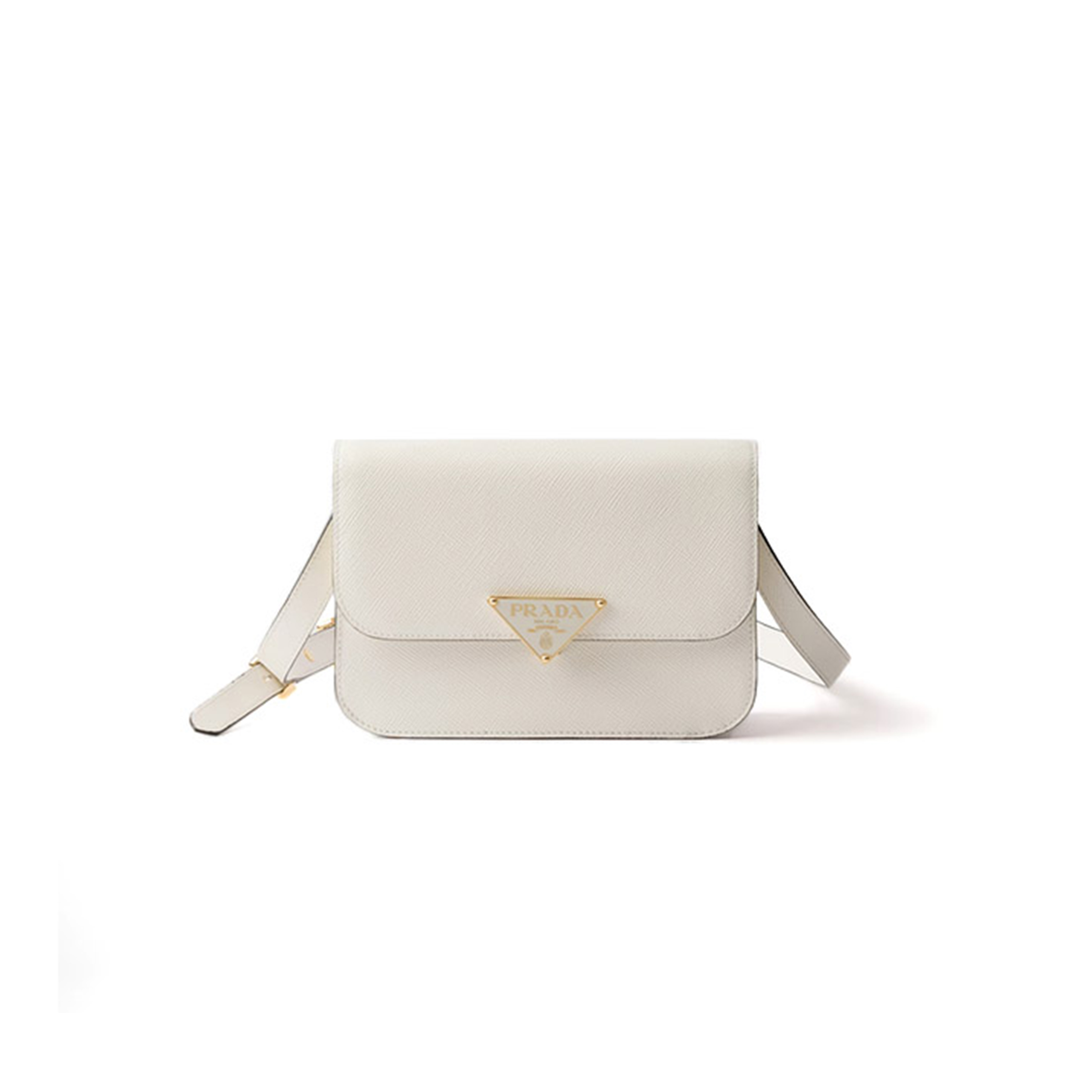 Pra*a saffiano leather flap shoulder bag 1bd320 (22*15*6cm)